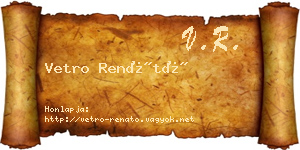 Vetro Renátó névjegykártya